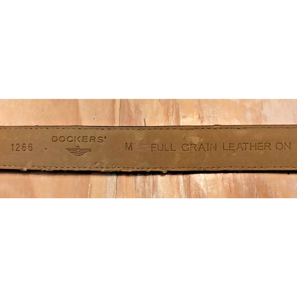 Dockers 1266 Women's Belt Multicolor M Patchwork Full Grain Leather Buckle Flaws - Picture 4 of 6